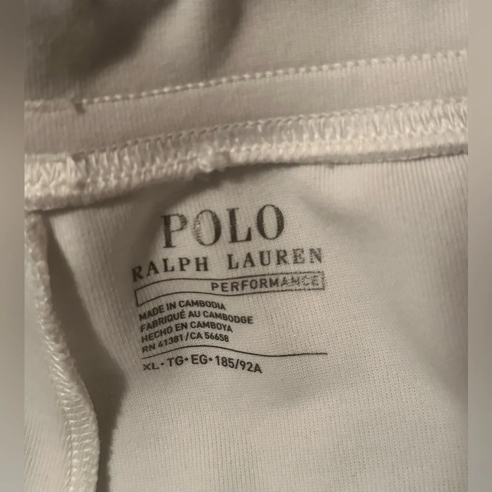 Men’s Polo Ralph Lauren Performance 67 White/ Red/ Black Sweat Shorts - XL